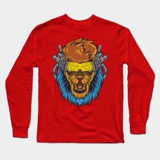 cyperpunk realistic lion Long Sleeve T-Shirt